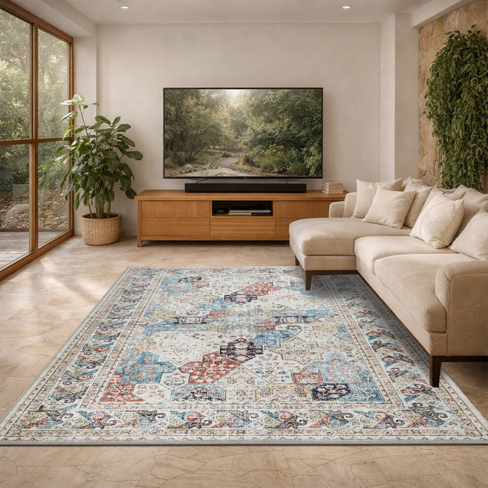Imperial Rooms (200 X 290 Cm (6 Ft 5 In X 9 Ft 5In)- Extra Large Rugs/Carpets, Coastal ) Extra Large Traditional Rugs Modern Carpet Doormat Red