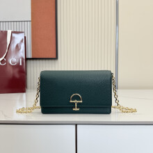 Gucci Green Leather Clutch 855654 20×12×3.5cm