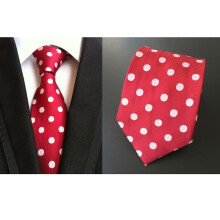 8 cm breite Herrenkrawatte mit Jacquardmuster und Polka-Dots