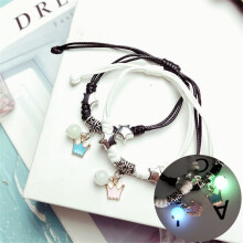 Luminous Cat Star Moon Cross Charm Bracelet Set 2 pcs
