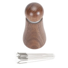 Walnut Coffee Stirrer with Stainless Steel Needle