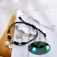 Luminous Cat Star Moon Cross Charm Bracelet Set 2 Pcs