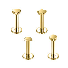 16G rostfritt stål läppstift set – 4 st, 6 mm och 8 mm