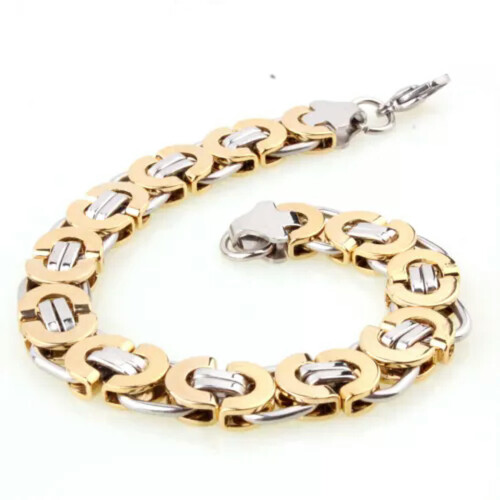 Rustfrit stål byzantinsk armbånd 11 mm 7,5 tommer 2