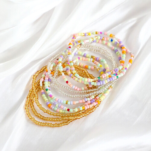 Bohemian Stackable Bead Bracelet Handmade Crystal Pearl 1