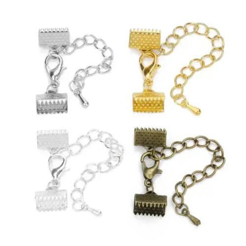 Kit de 10 embouts de cordon en cuir à sertir, bronze 1