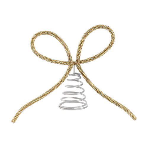 Metal Rhinestone Bow Tree Topper 7.28x11.22in 1