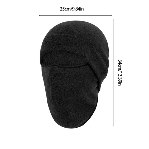 Winterlicher Halswärmer/Gesichtsmaske – Schwarzes Polyester, 1 Stück 2