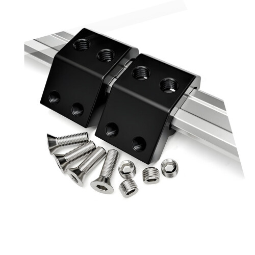 Complete Mounting Brackets Clamps Set for Track Layout-Black
