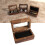 Natural Walnut Cufflink Storage Box Featuring Magnetic Seal And 2