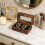 Sturdy Black Walnut Cufflink Organizers With Secure Closure And 4