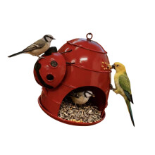 Flexible Iron Bird Drinking And Food Dish Hassle gathering-Red