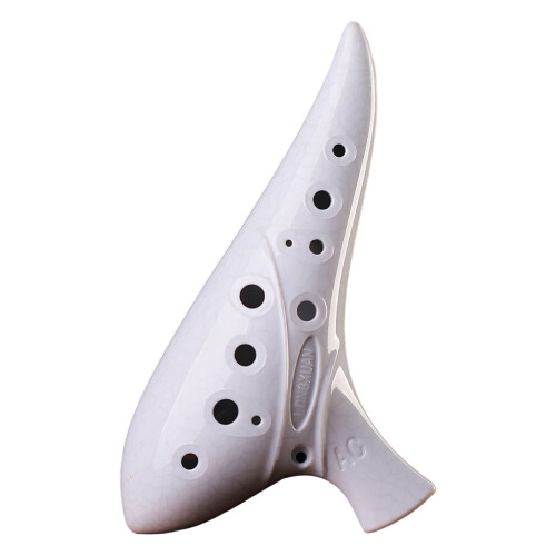 Ceramic 12 Hole Ocarina Wide Range Melodies for Musicians-White