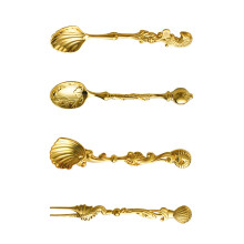 Elegant Demitasse Scoops for Seasoning Coffee Dessert-gold