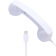 Style Mobile Phone Handset Type C Plugs Play Cord Speaker-White