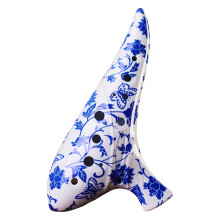 Professional 12 Hole Ceramic Ocarina Wide Octave Range-Blue