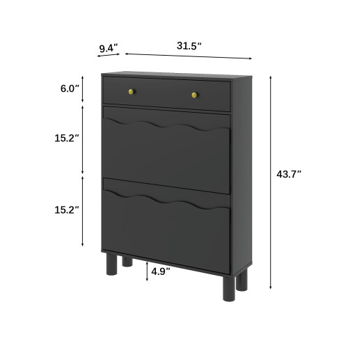 Black Shoe Cabinet Storage for Entryway Hallway 1