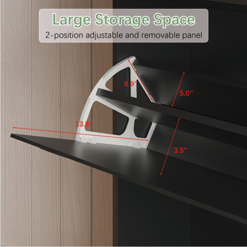 Black Shoe Cabinet Storage for Entryway Hallway 2