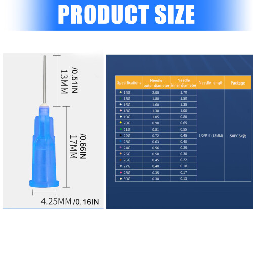 50Pcs Dispensing Needle for Liquid Solder Paste Adhesives-15G 1