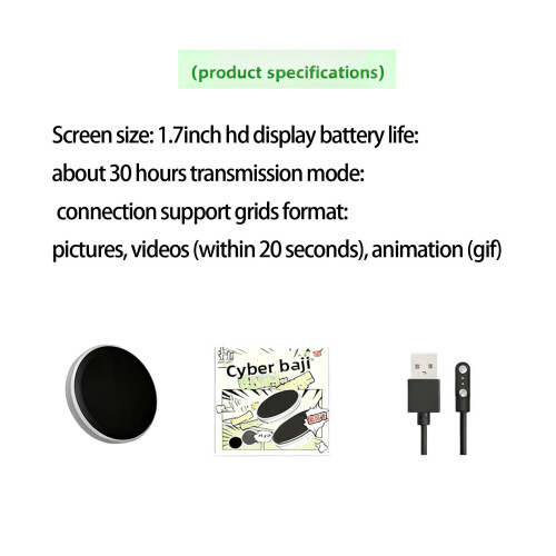Digital Magnetic Pin 1.7" IPS Screen- Silver 2
