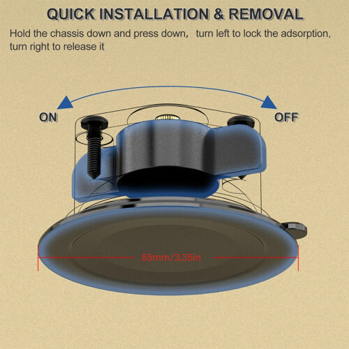Adhesive Suction Base Providing 1/4Inch Screw Connection for 2