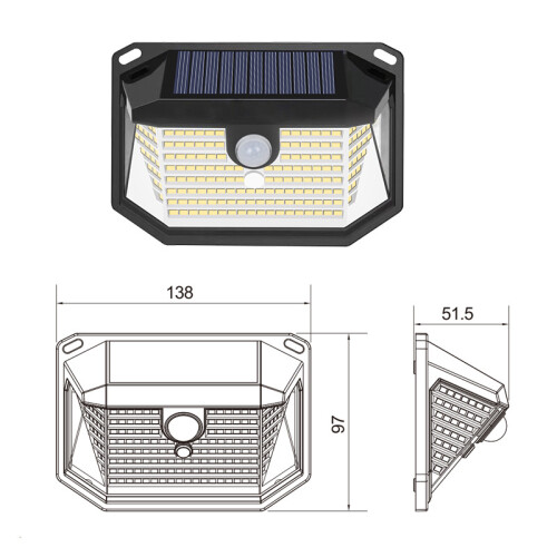Solar Lights Outdoor  Solar LED Wall Lamp Waterproof Motion Sensor 3 Mode White 1