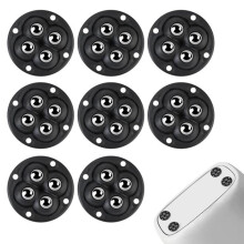 8 Pcs Self-Adhesive 360 Degree Swivel Casters, Mini Furniture Caster Ball Rollers Furniture Casters
