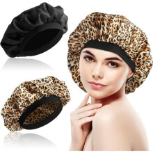 2Pcs Satin Hair Bonnet Night, Elastic Satin Night Cap with Wide Band for Women, Satin Bonnet for Women, Satin Bonnet