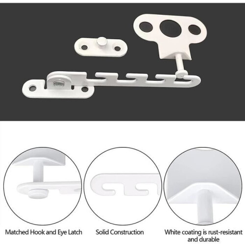2Pcs Window Restrictor, PVC Window Restrictor Without Drilling, Casement Window Restrictor, To Adjust The Opening Angle 2