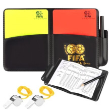 Football Referee Cards, 2 Metal Referee Whistles, Yellow and Red Cards Referee Card Set Referee Card Kit with Card