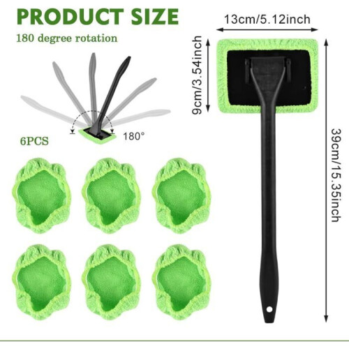 5 Pcs Car Windshield Cleaning Tools,Reusable Car Interior Cleaning Cloths,Wash Brushes 1