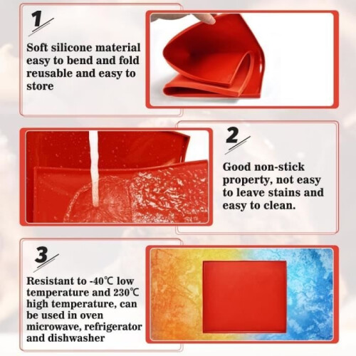 2PCS Silicone Baking Mat Swiss Roll Cake Mat Non-Stick Roll Cake Sheet Cookie Baking Tray,30*25cm 2