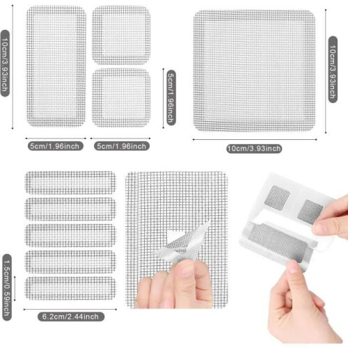 Window Screen Repair Kit - 30pcs - Hook and Loop Fastener - Fiberglass 1