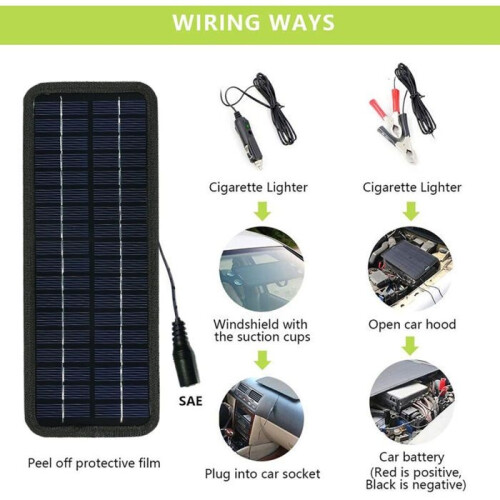 Solar Panel, 18V 20W Portable Solar Panel Powered by Backup Battery for Car Boat Outdoor 1