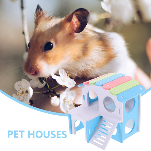 Hamster dobbeltdækker gemmested PVC hus 17x15,5x15cm 2