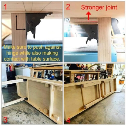Self-locking folding hinge - BRAND - Model - Steel - 4 Pcs - 226 kg capacity 2