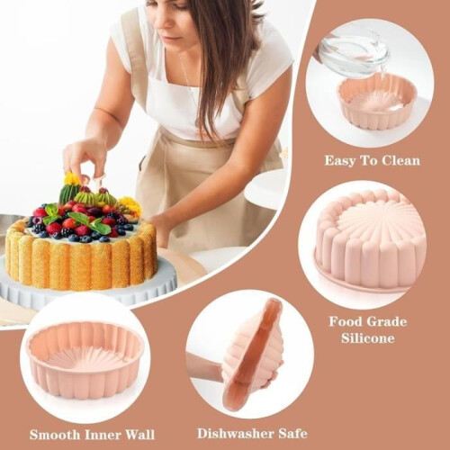 Cake Mold - Non-stick - Silicone - 20 cm - Reusable - Sunflower Shape 2