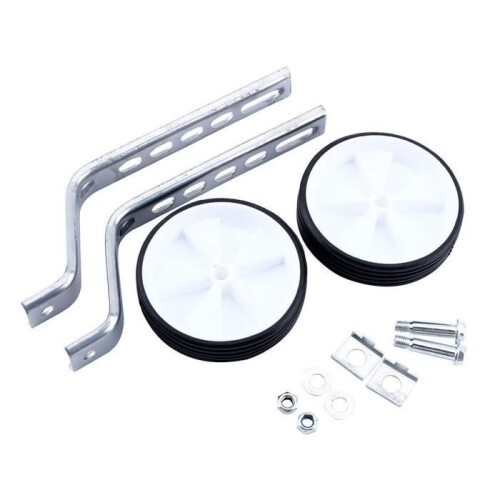 12-20" Bike Training Stabilizer Wheels Universal Adjustable Bicycle Stabilizer for Kids - White 2