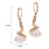 White Pearl Dangle Earrings Rose Gold Plated Leverback 3