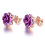 Rose Earrings Rose Gold Plated Crystal Studs 1 Pair 4