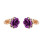 Rose Earrings Rose Gold Plated Crystal Studs 1 Pair 5