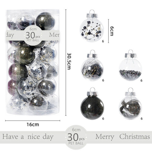 Christmas Ball Ornaments Shatterproof Black 30 pcs 2