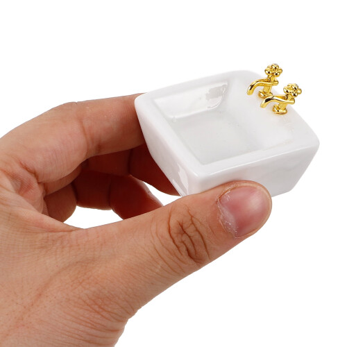 Miniature håndvask i keramik til 1:12 dukkehuse 1