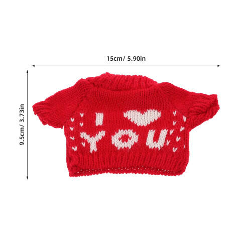 Pulover din fire roșii pentru ursuleți de pluș de 30 cm 1