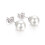 Pearl Stud Earrings White Gold Plated Pair 4