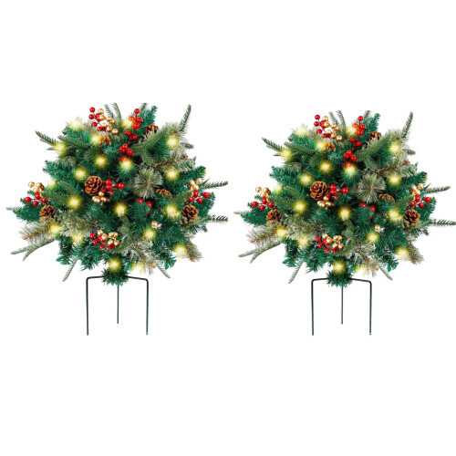 Holiday Planter with Lights Frosted Urn Decor 1 pc 1