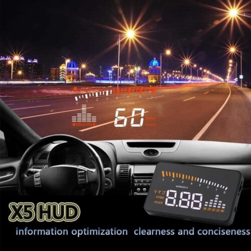 X5 HUD Alarm 3" Head Up Display Warning System Windshield Speed Display Kit -LAV