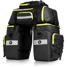 70L Bicycle Pannier Bag Rear Rack Bag with Three Compartments Cycling Nylon Pocket Assembly with Waterproof Cover MTB