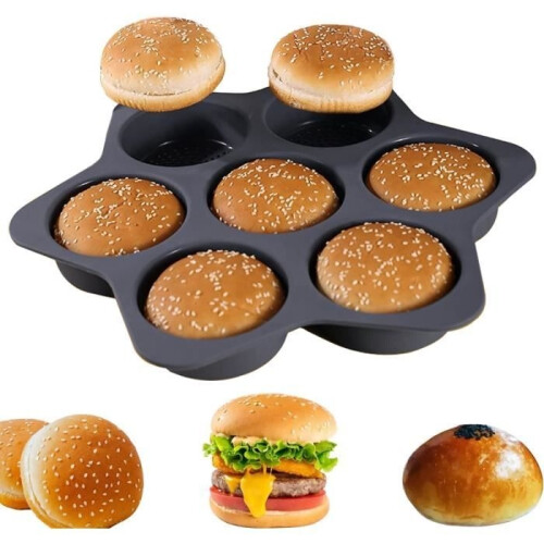 Round Silicone Hamburger Bread Mold, Non-Stick Bread Baking Tray