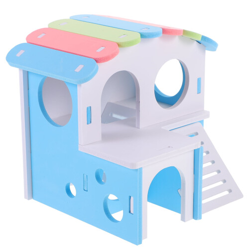 Hamster dobbeltdækker gemmested PVC hus 17x15,5x15cm